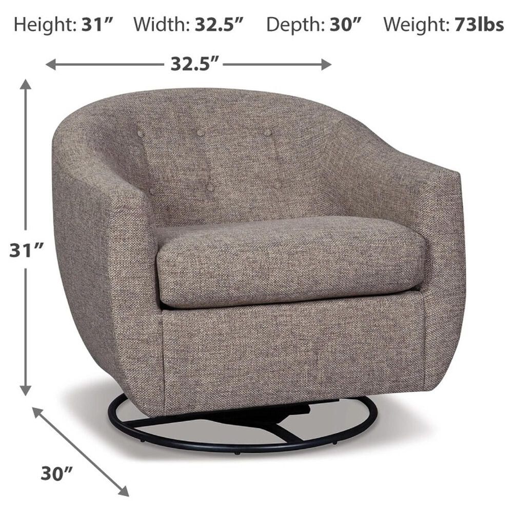 Ashley Upshur Swivel Glider Accent Chair in Taupe, , large