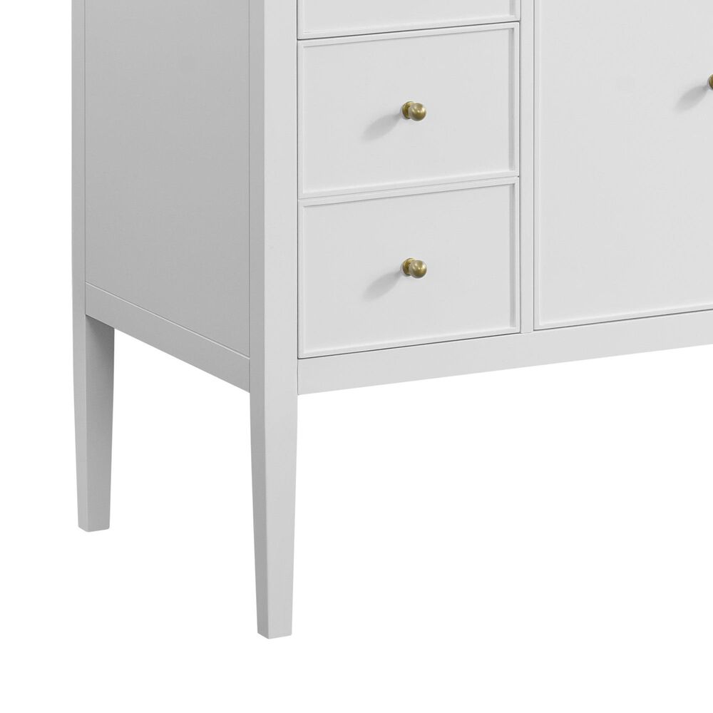 37B Heston 48" Single Bathroom Vanity in Bright White with White Composite Stone Top and Backsplash, , large
