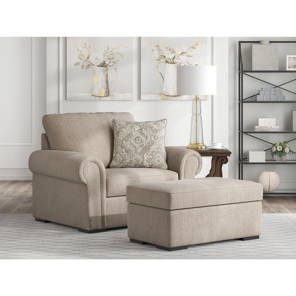 Ashley Sararose Ottoman in Heather, , large