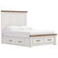 Ashley Savonport Queen Storage Panel Bed in White and Brown, , large