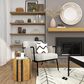 Maple and Jade Banana Leaf Drum Linear Wrapped End Table in Brown and Navy Blue, , large