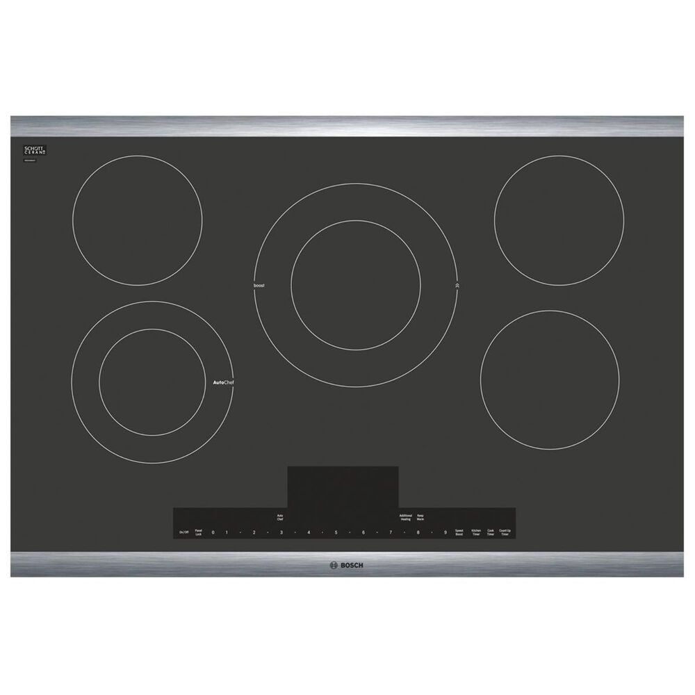 Bosch Benchmark 30" Touch Control Electric Cooktop in Black with Stainless Steel, , large