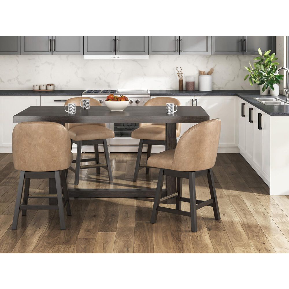 Ashley Neymorton 24.13" Swivel Counter Stool in Dark Grayish Brown, , large