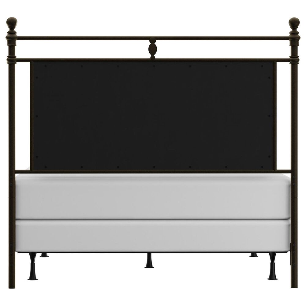 Richlands Furniture Ashley Queen Poster Panel Metal and Upholstered Bed in Brown and Rustic Brown, , large