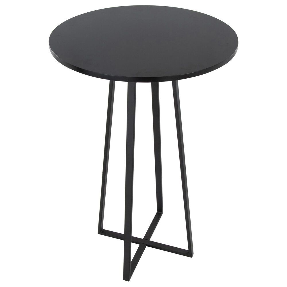 LumiSource Cosmo Bar Table in Black Metal and Black Wood, , large