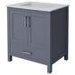 Lexora Home Jacques 30" Single Bathroom Vanity in Dark Grey with 2 cm White Cultured Marble Top and Rectangular Sink, , large
