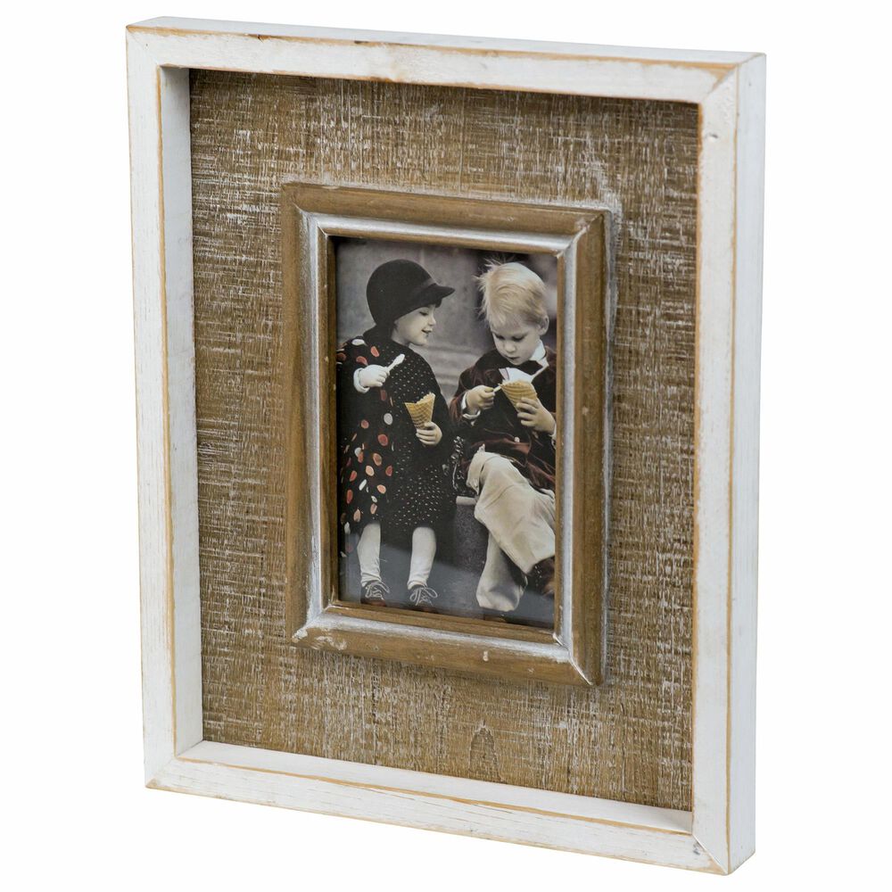 VIP Home and Garden 9.75" x 12" Picture Frame in White and Natural, , large