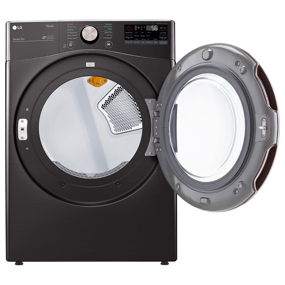 LG 7.4 Cu. Ft. Front Load Electric Dryer with TurboSteam in Black Steel, , large
