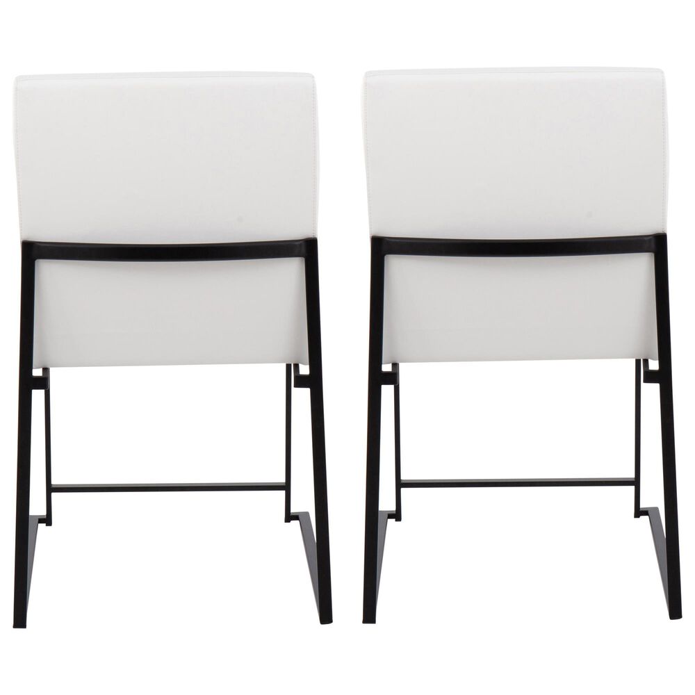 Lumisource Fuji Dining Chair with White Faux Leather Cushion in Black &#40;Set of 2&#41;, , large