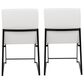 Lumisource Fuji Dining Chair with White Faux Leather Cushion in Black (Set of 2), , large
