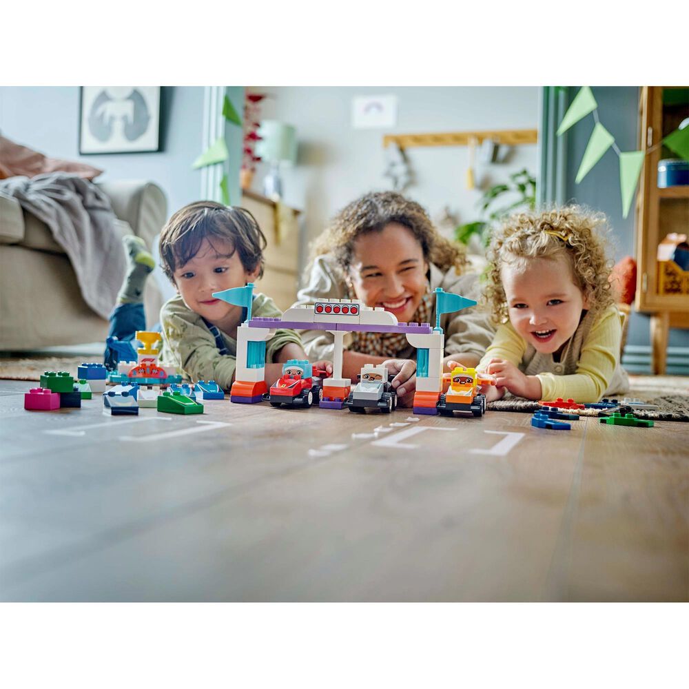 LEGO Duplo F1 Team Race Cars and Drivers Building Set in Multicolor, , large