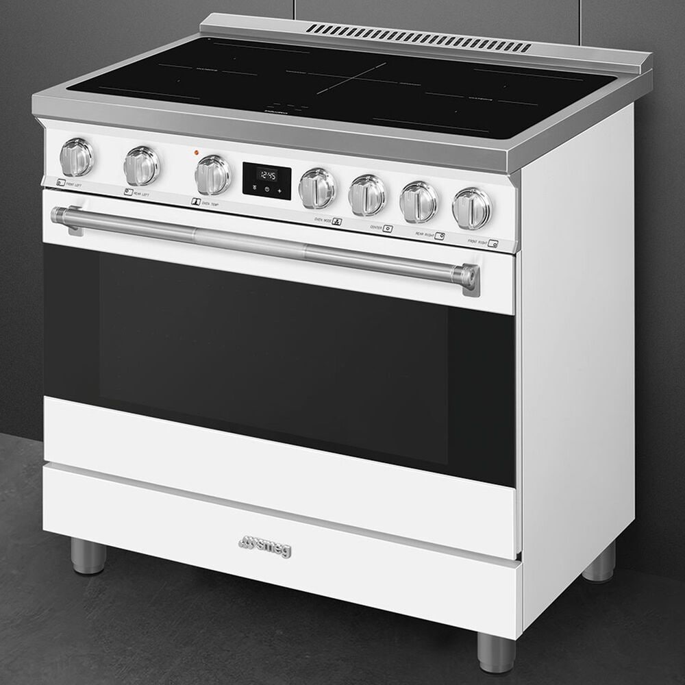 SMEG Professional 36" Induction Electric Range in Matte White, , large