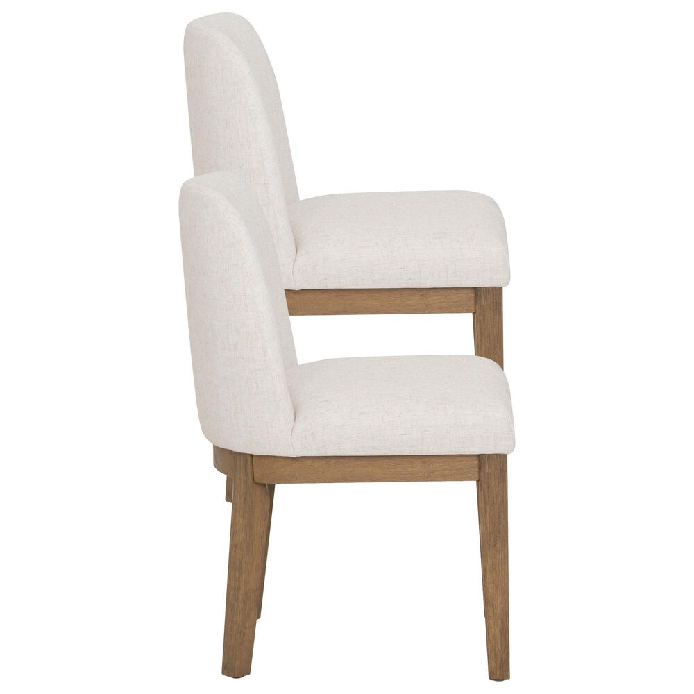 Linon Home Decor Tucker Side Chair with Cream Cushion in Natural Brown (Set of 2), , large