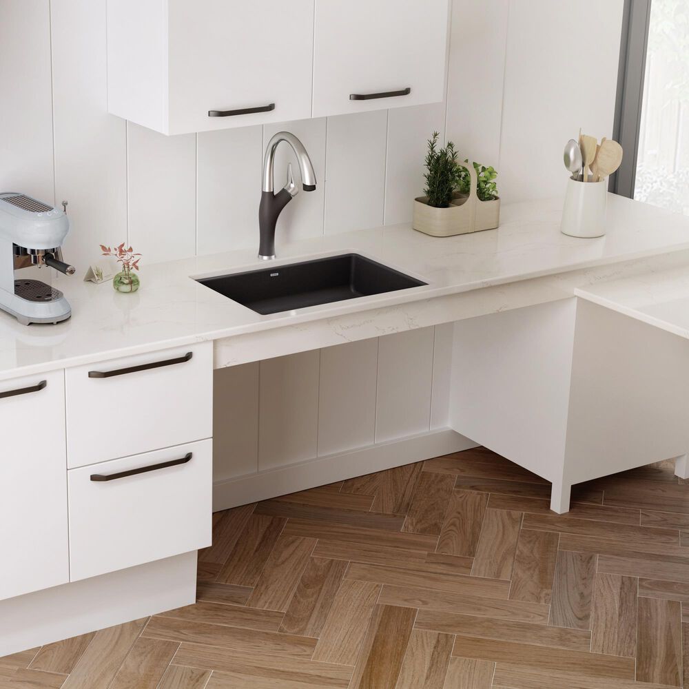 Blanco Precis 25&quot; ADA Single Bowl Kitchen Sink in Cinder, , large