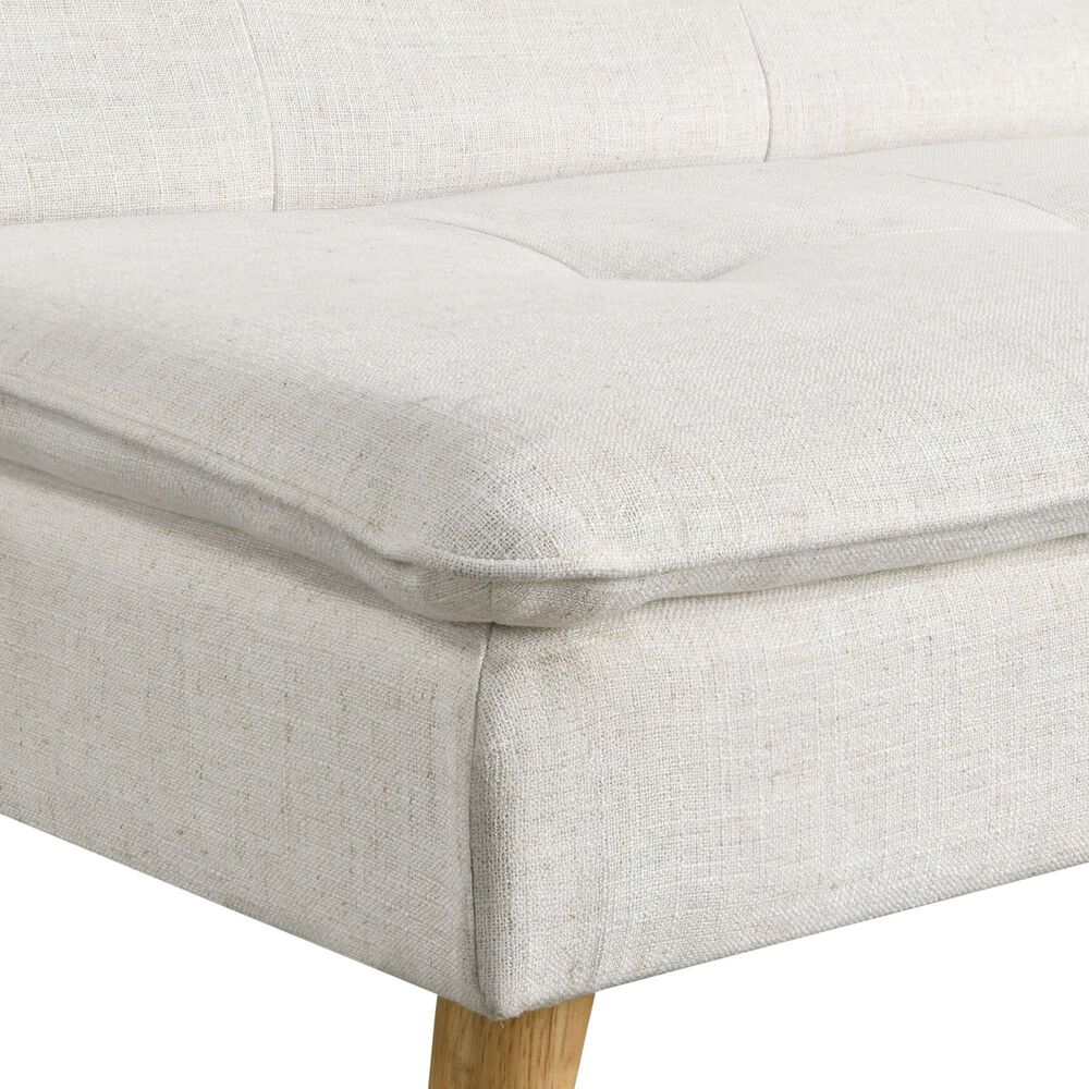 Lifestyle Solutions Tatum Convertible Sofa with Cream Cushion in Brown, , large