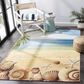 Safavieh Barbados Tropical Beach Seashell 3"3" x 5" Gold and Blue Indoor/Outdoor Area Rug, , large