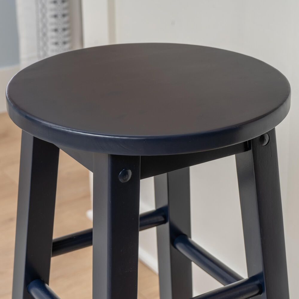 Linon Home Decor Abby 29" Bar Stool in Navy, , large