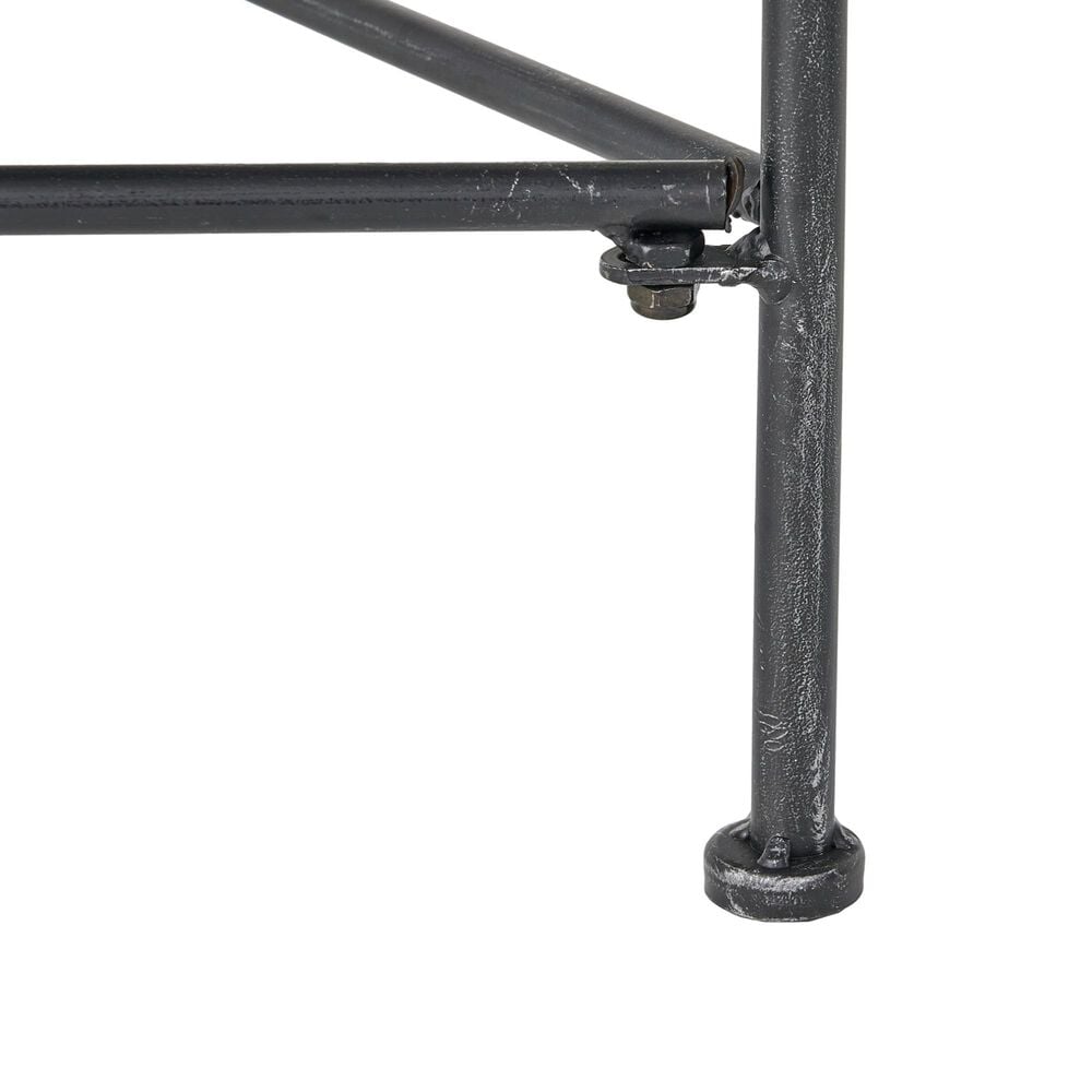 Hearth and Haven Luna Outdoor Metal Coffee Table with Lattice Top in Black, , large