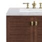James Martin Vanities Amberly 30" Single Bathroom Vanity in Walnut with 3 cm Arctic Fall Solid Surface Top and Rectangular Sink, , large