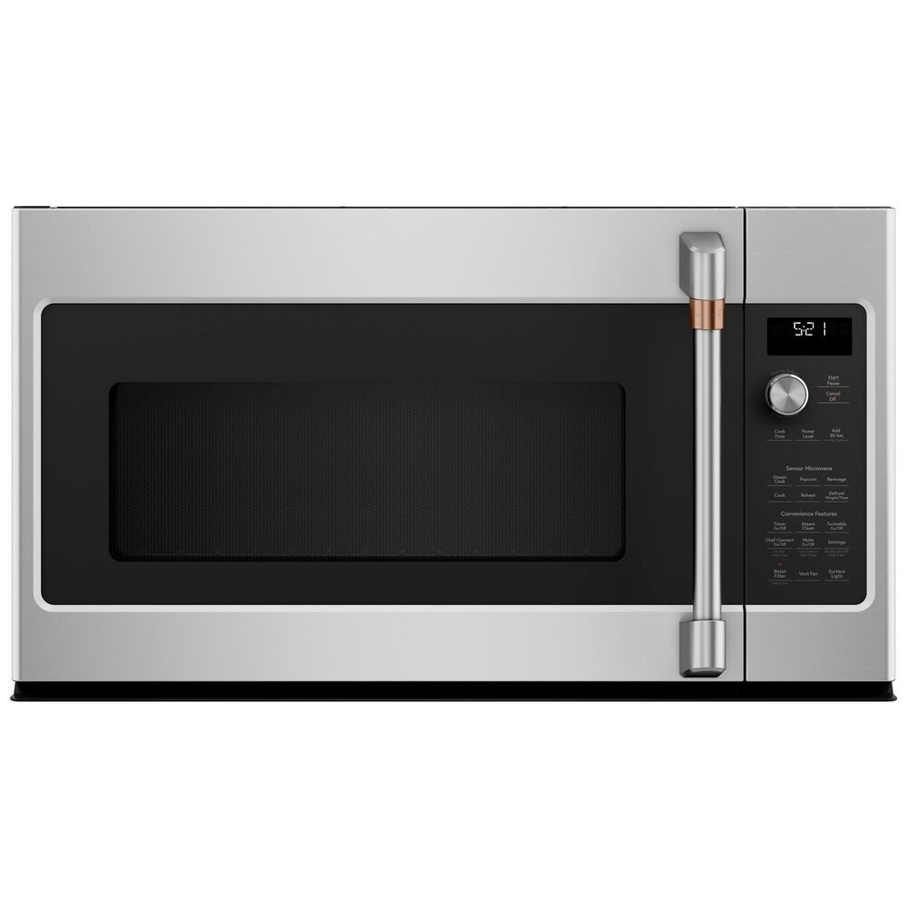Cafe 2.1 Cu. Ft. Over The Range Microwave Oven in Stainless Steel with Brushed Stainless Handles, , large