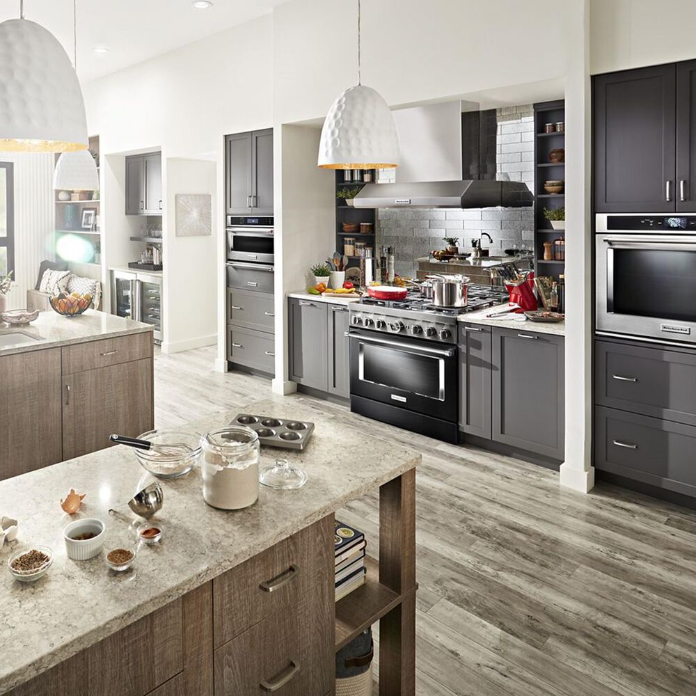 KitchenAid 36&quot; Slide-In Gas True Convection Range with Self-Cleaning in Imperial Black, , large