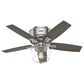 Hunter Bennett Low Profile 44" Ceiling Fan with LED Light in Brushed Nickel, , large