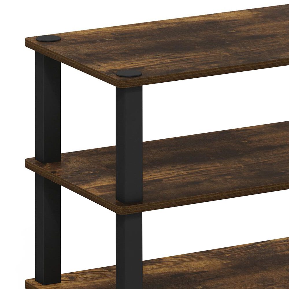 HOMLUX 3-Tier Shoe Rack in Amber Pine and Black, , large