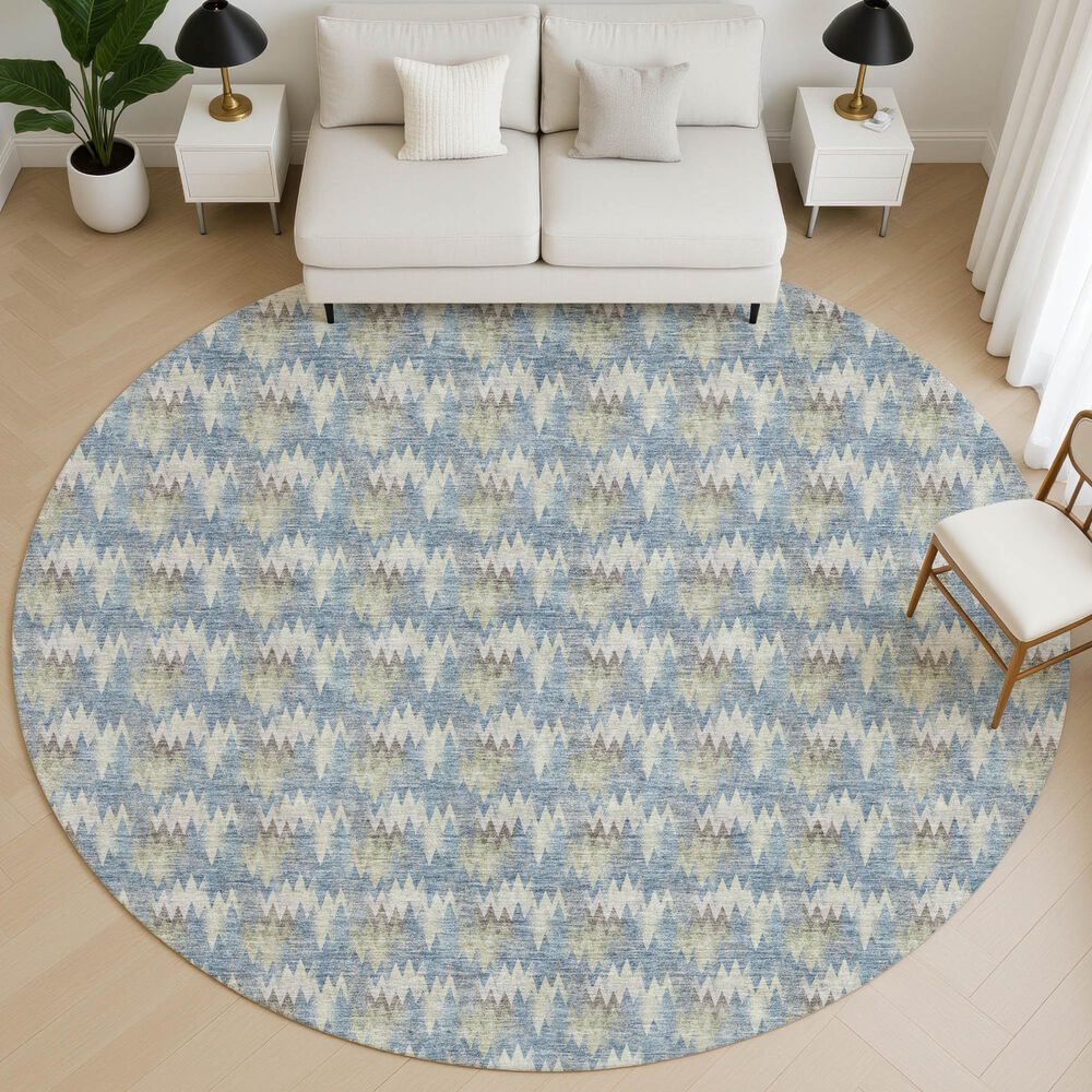 Dalyn Rug Company Soft Essentials Blue 8' Round Area Rug, , large