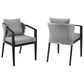 Blue River Palma Outdoor Dining Chair with Dark Grey Cushion in Black and Grey (Set of 2), , large