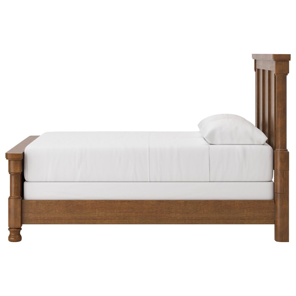Ashley Rowlenstown Queen Poster Bed in Medium Brown, , large