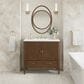 James Martin Vanities Myrrin 36" Vanity in Mid Century Walnut with 3 cm White Zeus Quartz Top, , large