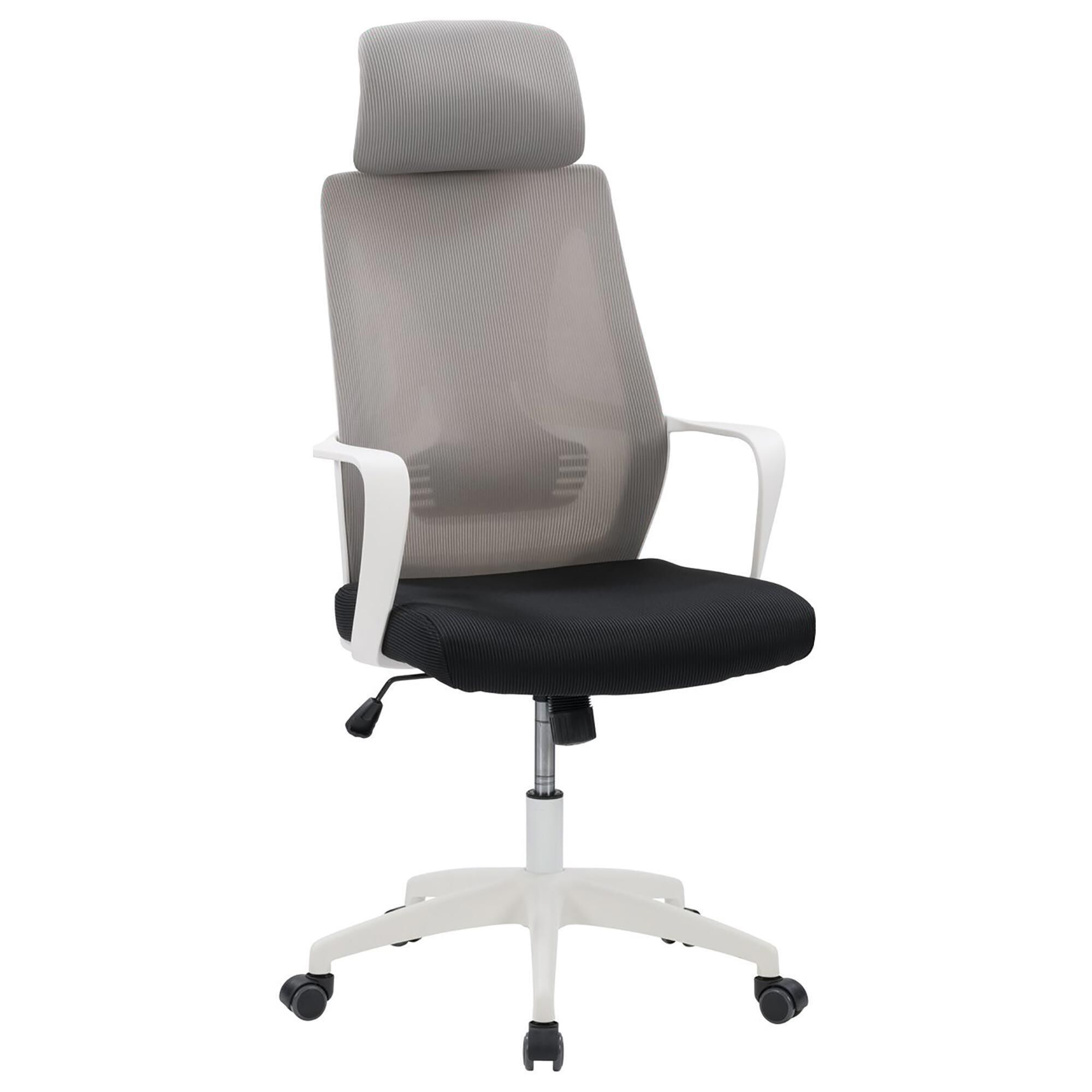 CorLiving Workspace Office Chair with White Frame in Grey and