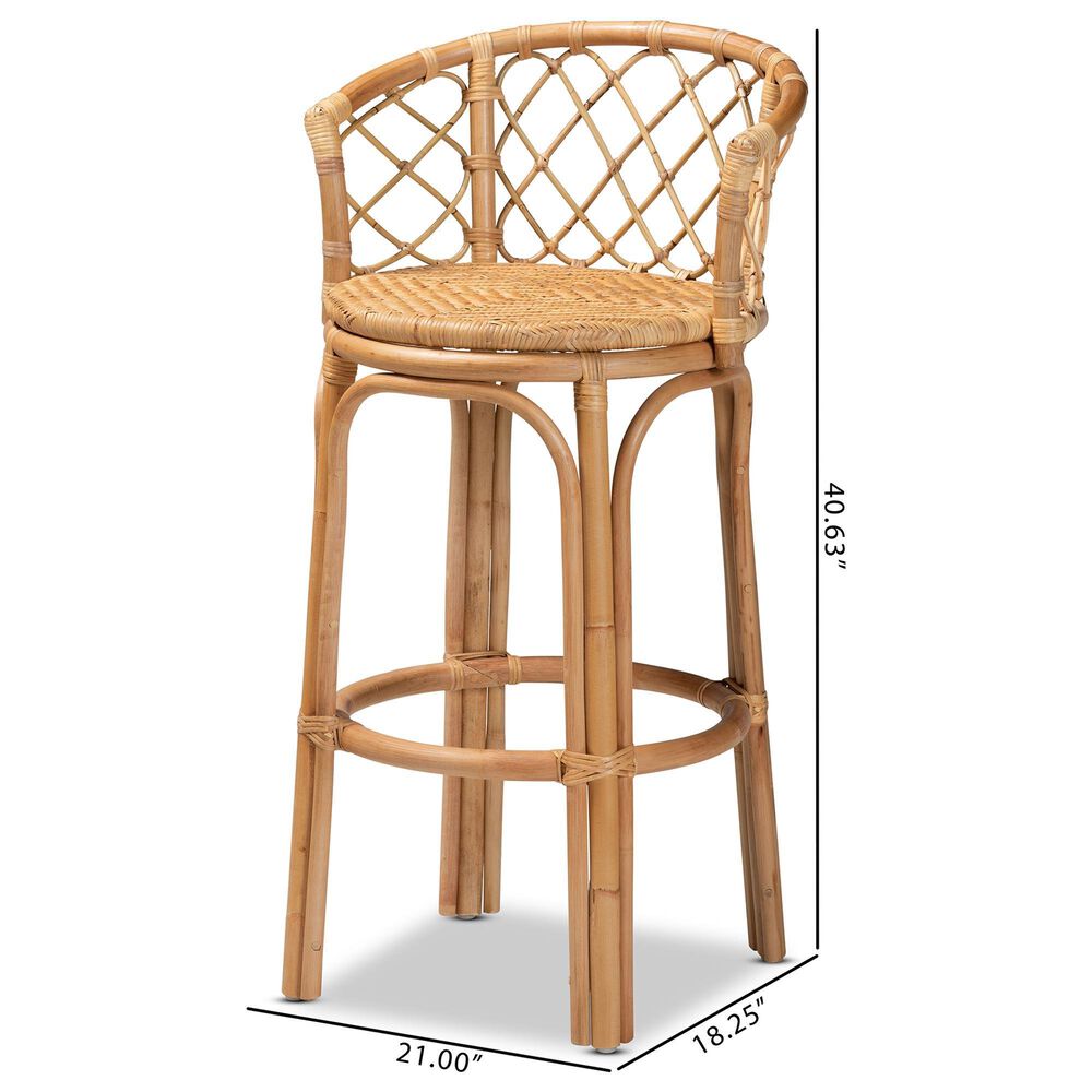 Baxton Studio Orchard Bar Stool in Natural Brown, , large