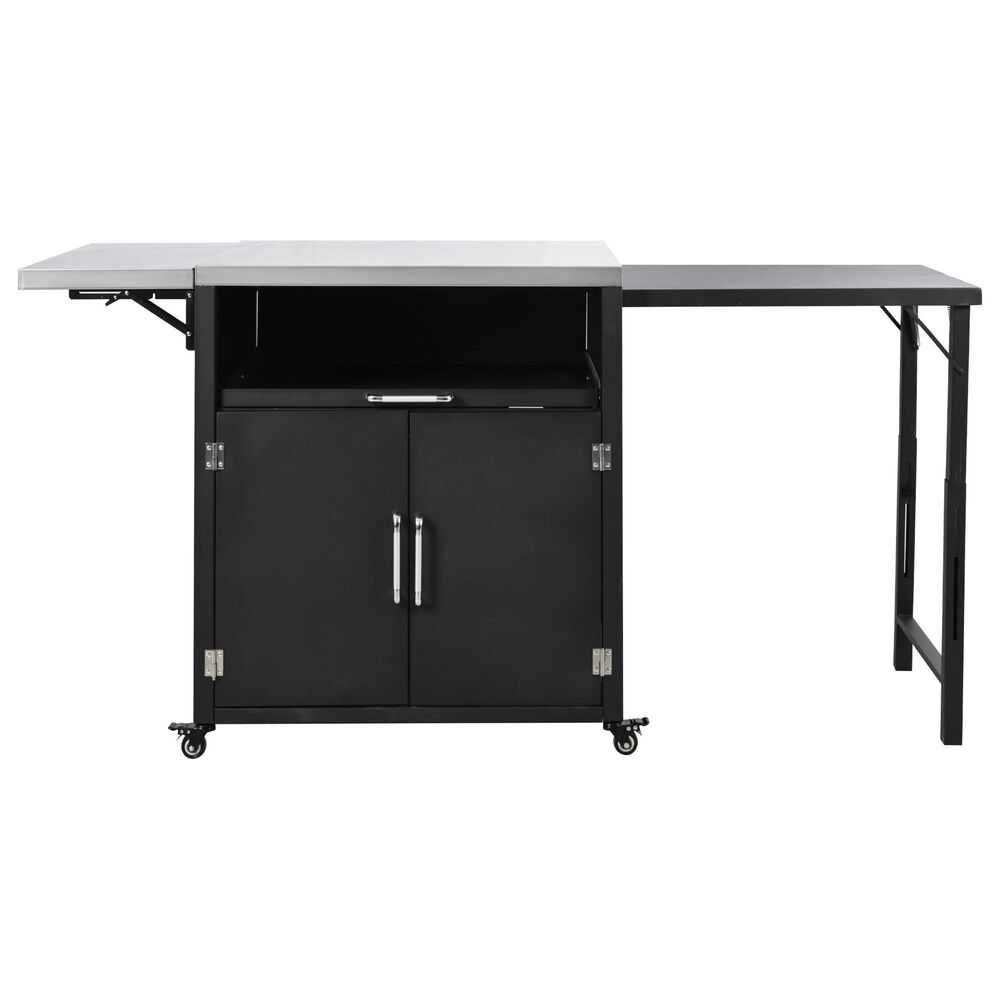 Hearth and Haven Patio Serving Cart in Matte Black, , large