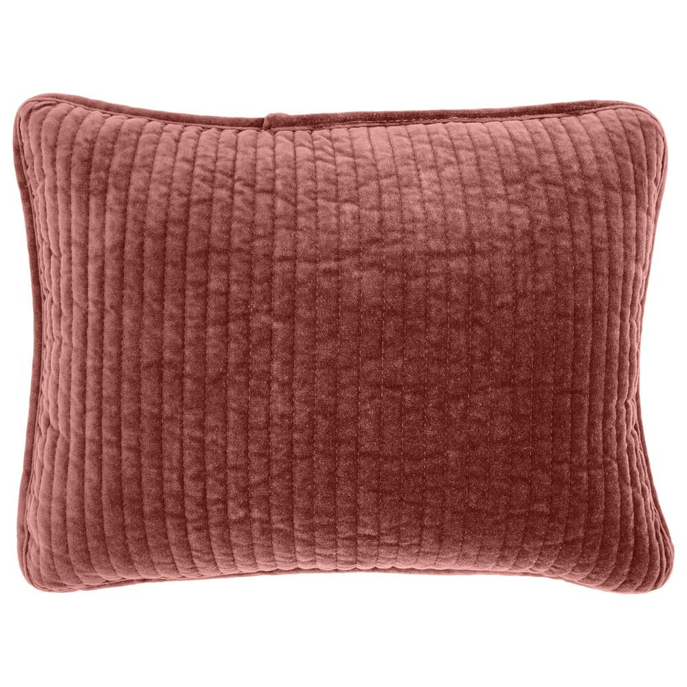 HiEnd Accents Stonewashed Velvet 12" x 16" Rectangular Throw Pillow in Salmon, , large