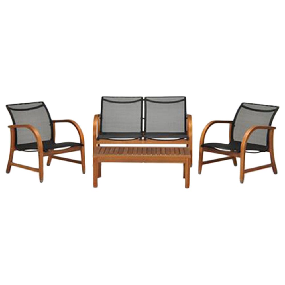 International Home Miami Manhattan Eucalyptus 4-Piece Patio Conversation Set, , large