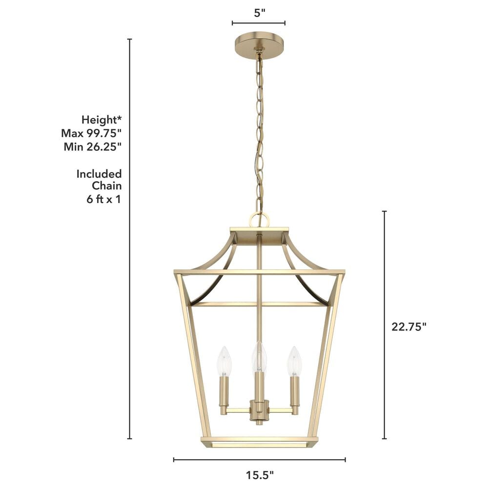 Hunter Laurel Ridge 15&quot; 4-Light Lantern Pendant in Alturas Gold, , large