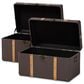 Baxton Studio Stephen 2-Piece Storage Trunk Set in Dark Brown and Oak, , large