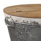 Ashley Shellmond Accent Cocktail Table in Antiqued Galvanized and Light Brown, , large