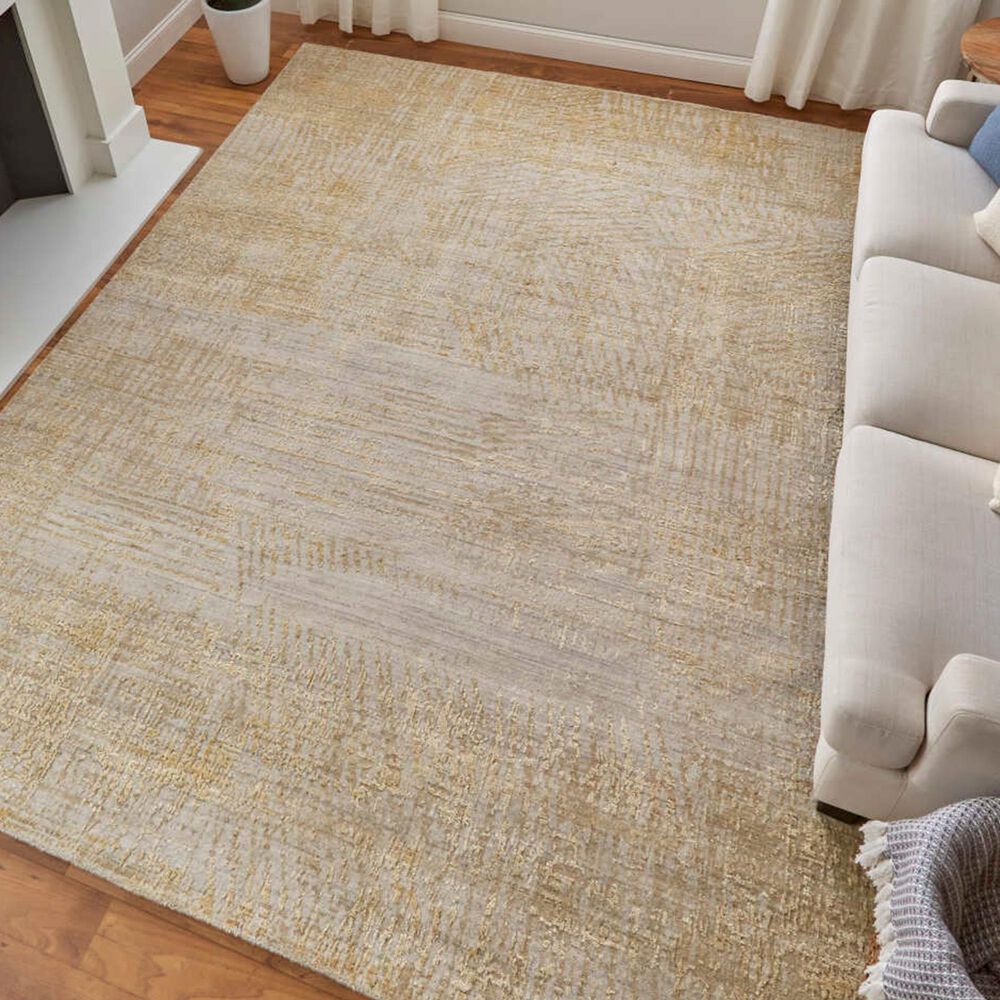 Feizy Eastfield 69FRF 3&#39; x 5&#39; Gold and Ivory Area Rug, , large