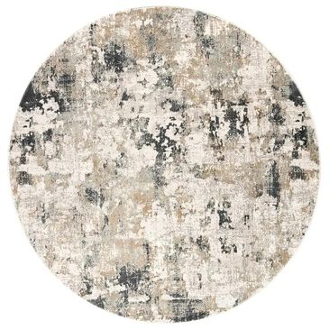 Jaipur Cirque Lynne 5"11" Round White Sand Area Rug, , large