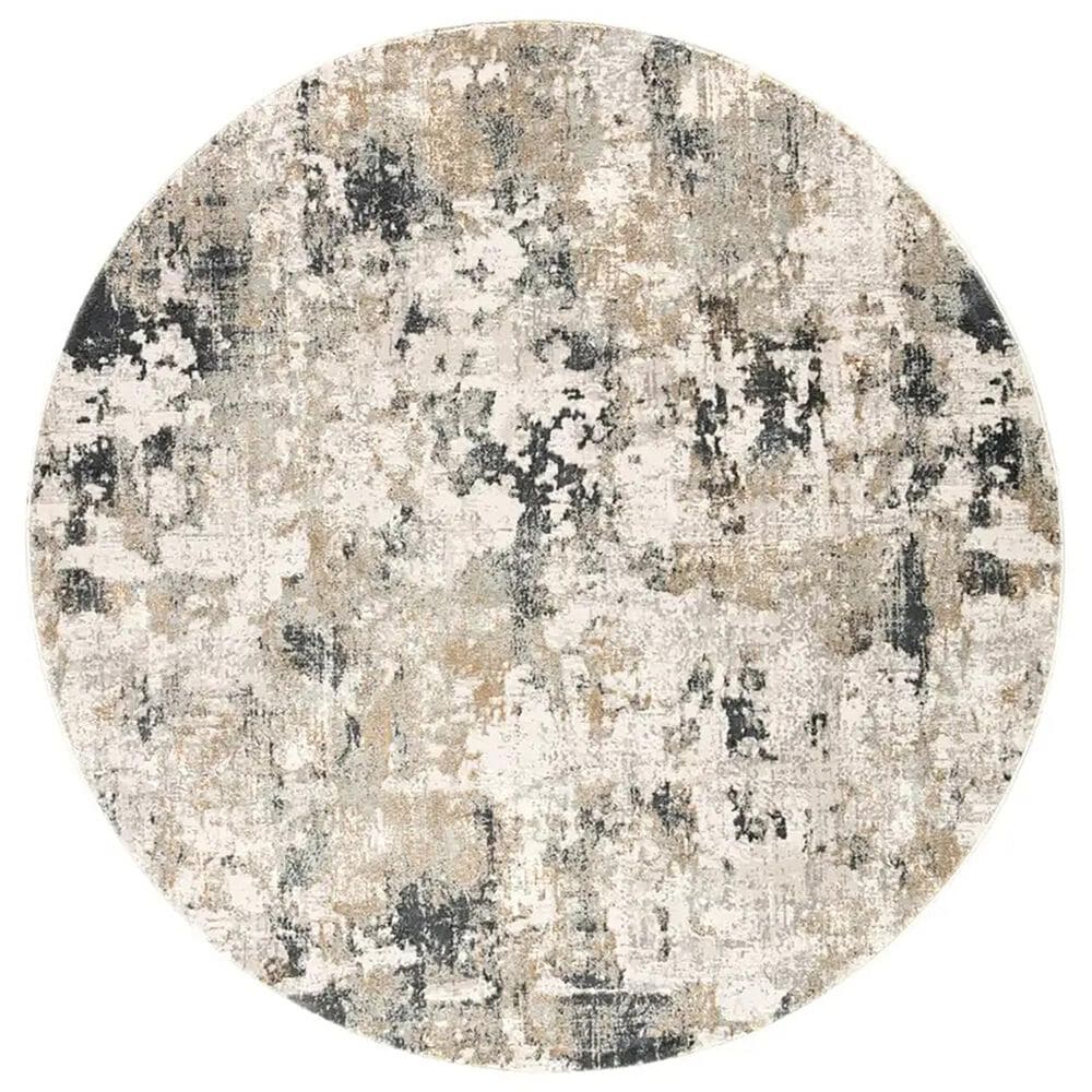 Jaipur Cirque Lynne 5"11" Round White Sand Area Rug, , large