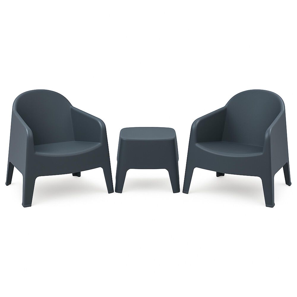 Zentro Living Milan 3-Piece Patio Chat Set In Charcoal, , large