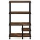 HOMLUX Turn-N-Tube 4-Tier Kitchen Storage Cart in Amber Pine and Black, , large