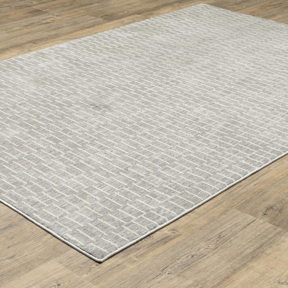 Oriental Weavers Oliver OLV01 Grey and Beige 7'10" x 10'10" Area Rug, , large