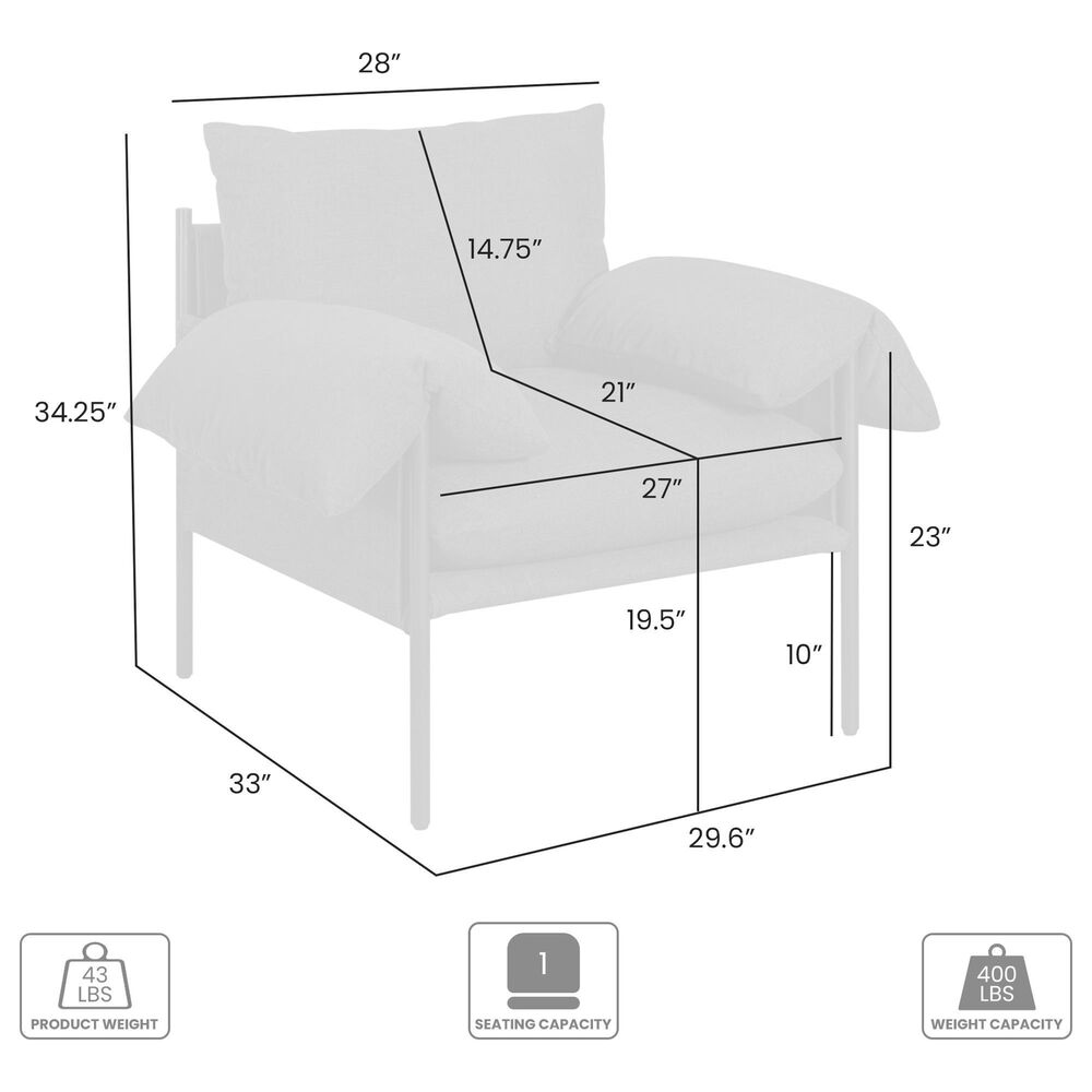 Blue River Bloom Accent Chair in Soft Oat, , large