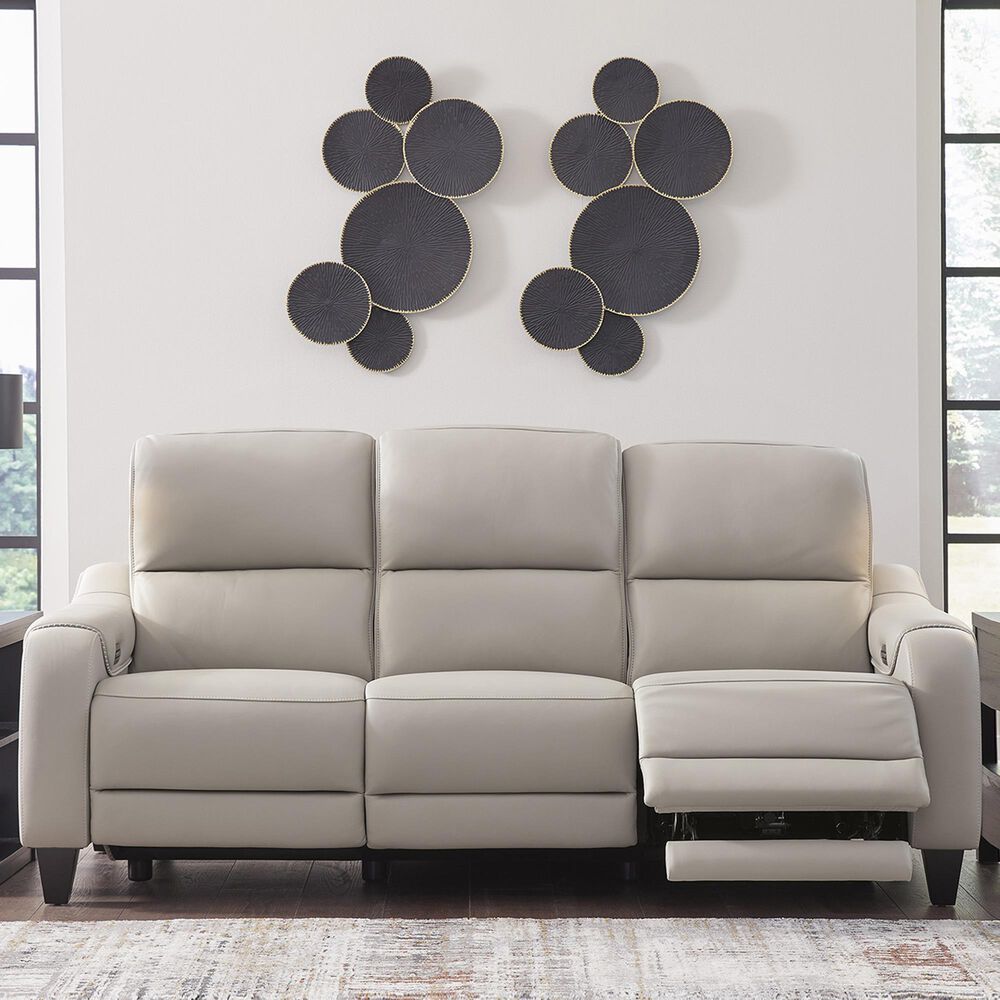 Ashley Mercomatic Power Reclining Sofa in Gray, , large