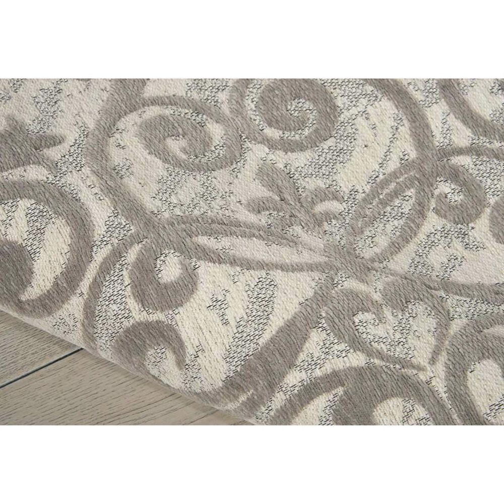 Nourison Damask DAS01 8&#39; x 10&#39; Ivory and Grey Area Rug, , large
