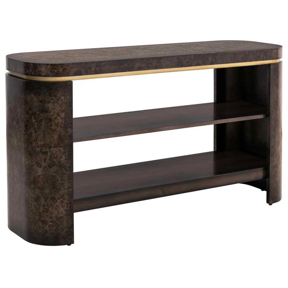 Bassett Mirror Company Langford Console Table in Rich Ebonized and Gold, , large