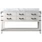 Lexora Home Norwalk 60" Double Bathroom Vanity in White Oak with White Carrara Marble Top and Rectangle Sink, , large